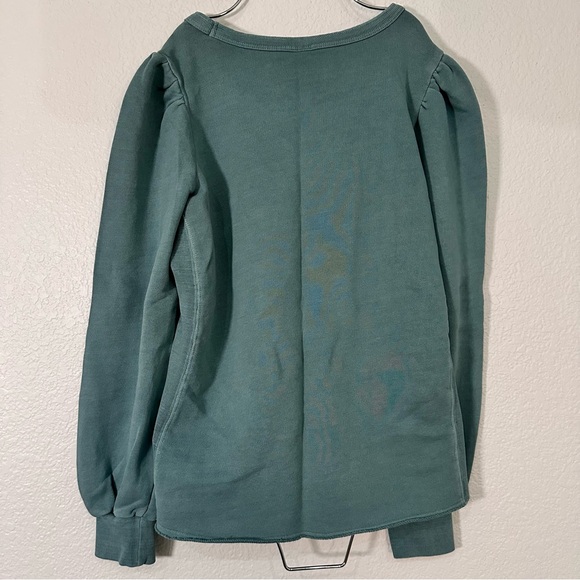 Teal Puff Sleeve Sweatshirt - Picture 5 of 8